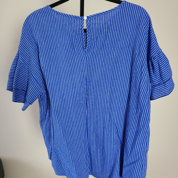 Striped top with ruffle sleeves - Picture 6 of 6